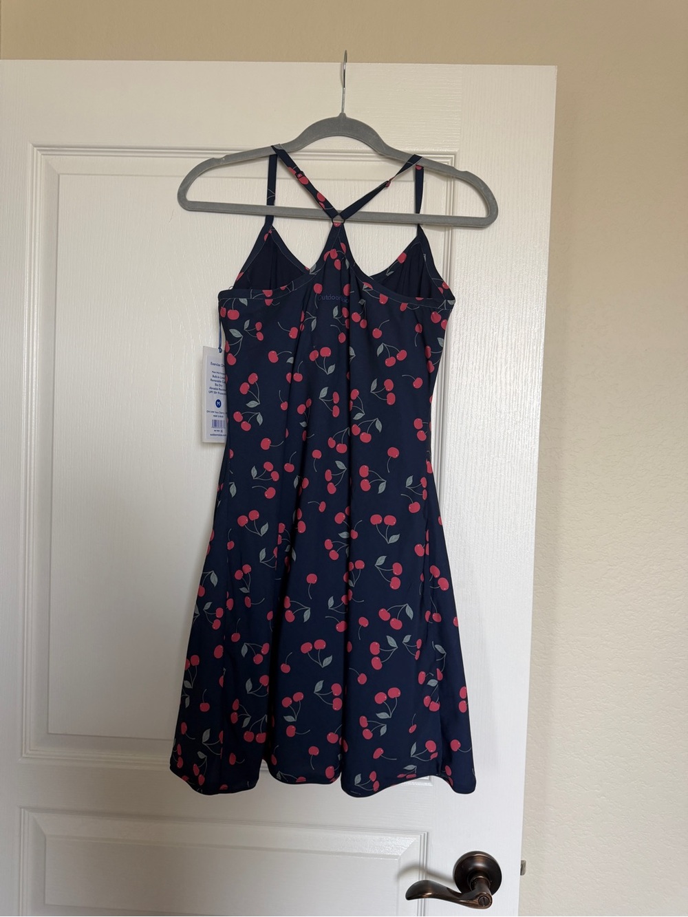 Outdoor Voices size M NWT Navy Cherry Print tennis/pickleball dress - Picture 3 of 7